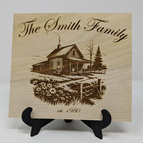 Decorative plaque with text and clip art