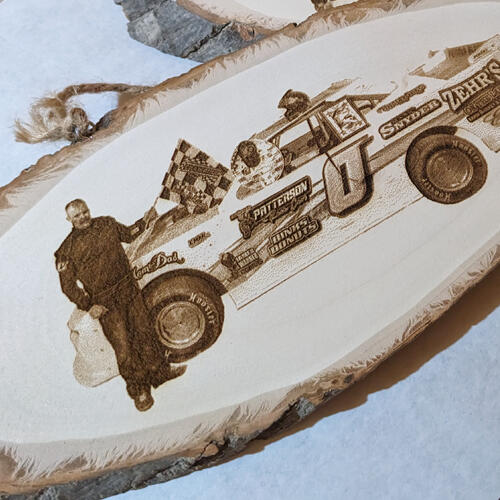 Custom engraved photo on 13" wooden plaque